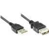 GoodConnections USB 2.0 pikenduskaabel Type-A isane emasele, must, 0,3 m