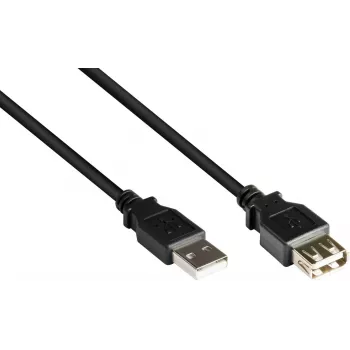 GoodConnections USB 2.0 pikenduskaabel Type-A isane emasele, must, 0,3 m