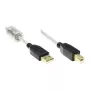 Good Connections USB 2.0 kvaliteetne kaabel ferriitsüdamiku ja kullatud kontaktidega, läbipaistev, 5m