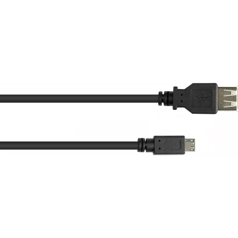 GoodConnections USB-OTG adapterkaabel, Micro-USB Type B isane - USB Type A emane, USB 2.0, 0,1 m, must