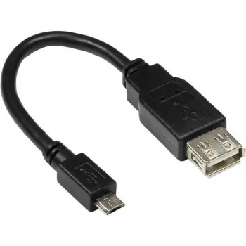 GoodConnections USB-OTG adapterkaabel, Micro-USB Type B isane - USB Type A emane, USB 2.0, 0,1 m, must