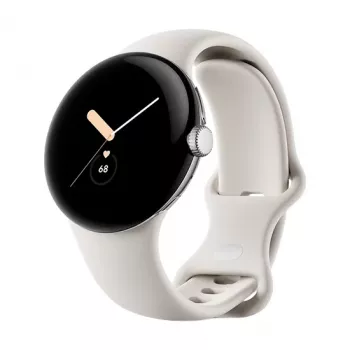 Google Pixel Watch LTE 41mm poleeritud hõbedane korpus spordirihmaga - Chalk