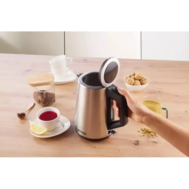 Gorenje K17OS juhtmeeta veekeetja, 1,7 L, 2200 W, roostevaba teras / must