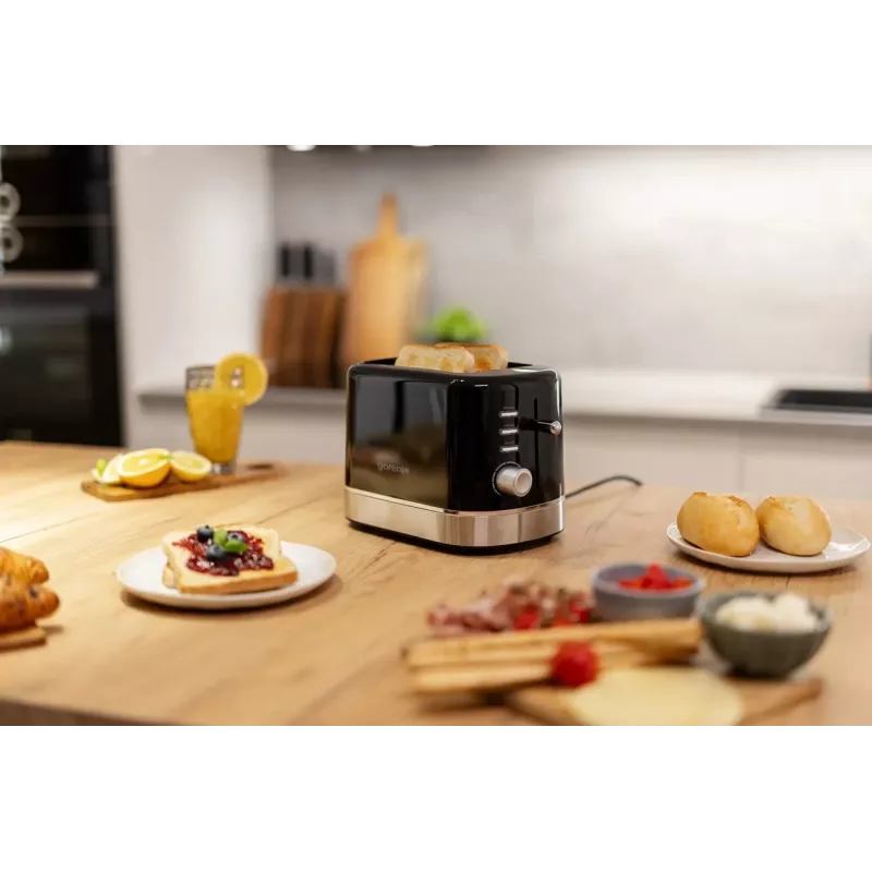 Gorenje T800DB 2-viiluline röster, 800W, 7-astmeline pruunistus, Must