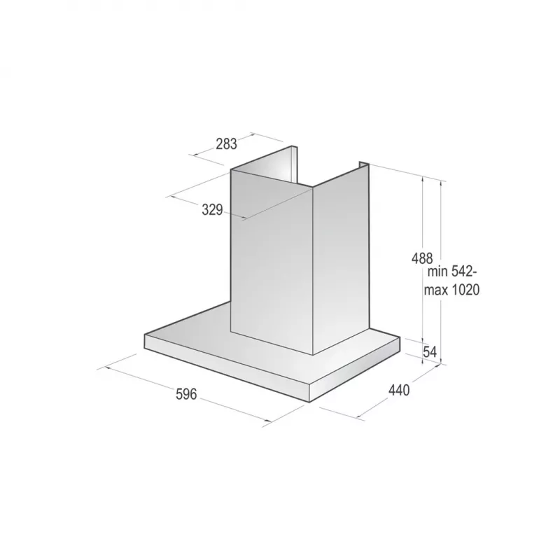 Gorenje WHT66236B seinale kinnitatav korstnaõhupuhasti must 650 m³/h