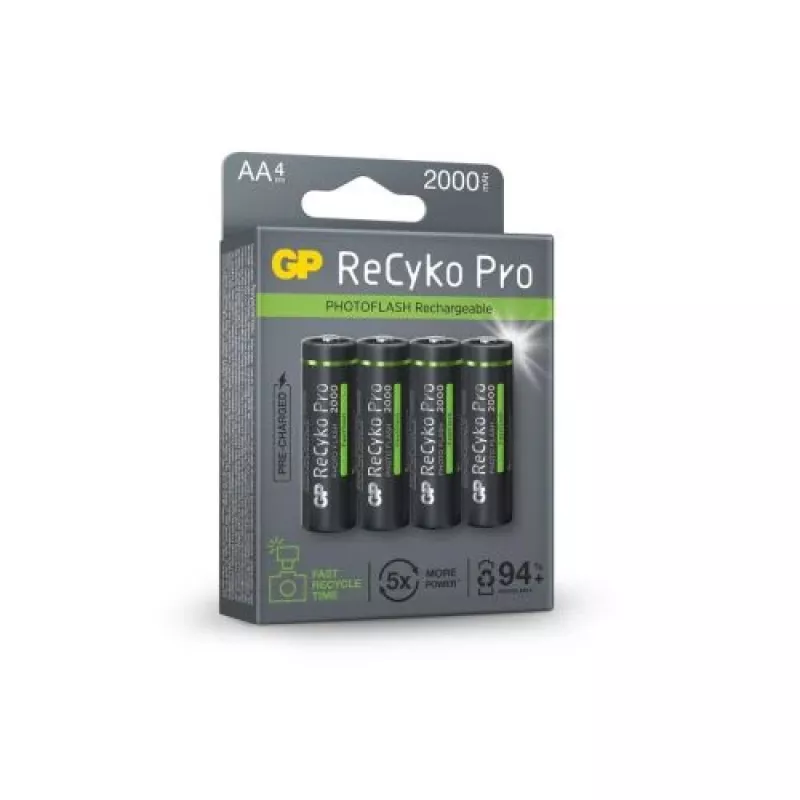 GP Aku (AA) ReCyko+ Pro Fast Flash, NiMH, 4 tk blister, 2000mAh