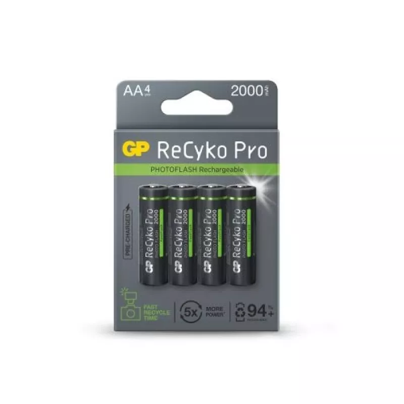 GP Aku (AA) ReCyko+ Pro Fast Flash, NiMH, 4 tk blister, 2000mAh