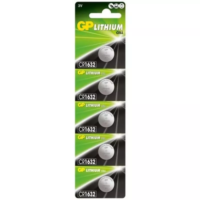 GP Battery (CR1632) liitiummüntpatarei, CR1632-7U5 (5 patareid / blisterpakend) 3V