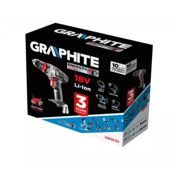 GRAPHITE 58G022 Energy+ 18V juhtmeta puur-kruvikeeraja 1250 RPM