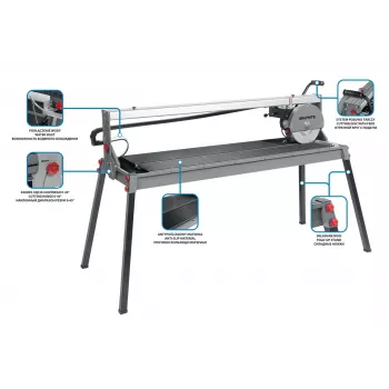 Graphite 59G892 elektriline pliidilõikur 1500W, 250mm ketas, 1200mm lõikepikkus, laud 1230x460mm