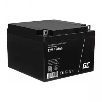 Green Cell AGM35 12V 26Ah AGM VRLA hooldusvaba aku muruniidukile, tõukerattale, paadile, ratastoolile