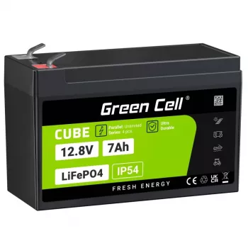 Green Cell LFPGC12V7AH UPS-aku Liitiumraudfosfaat (LiFePO4) 12.8 V 7 Ah