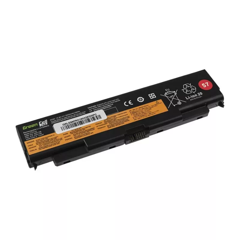 GREENCELL LE89PRO sülearvuti aku Lenovo ThinkPad T440/T540/W540/L440/L540/E540 jaoks – 11,1 V 5200 mAh 6-elemendiline Must