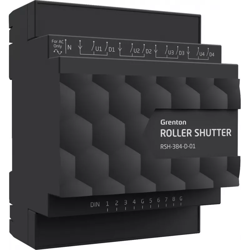 Grenton RSH-384-D-01 4-kanaliline rulookatte juhtimismoodul (DIN-liist, TF-Bus)