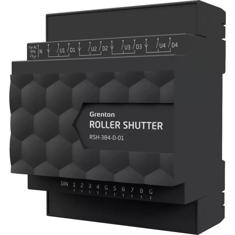 Grenton RSH-384-D-01 4-kanaliline rulookatte juhtimismoodul (DIN-liist, TF-Bus)