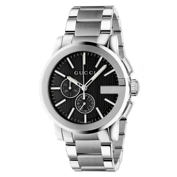 Gucci G-Chrono meeste käekell YA101204 44mm roostevaba teras, must sihverplaat, kronograaf, kuupäev