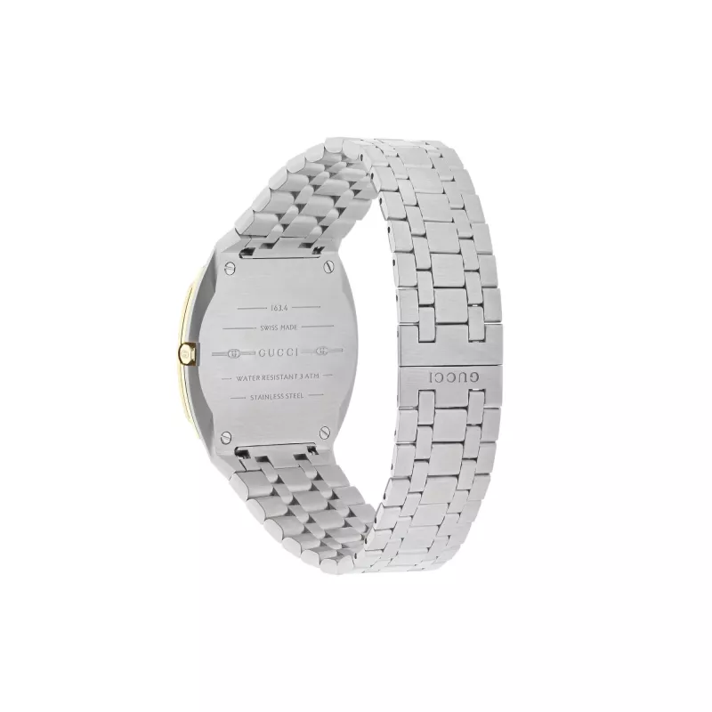 GUCCI G-Timeless naiste käekell YA163403 34mm roostevabast terasest hõbedane päikesepoleeritud sihverplaat