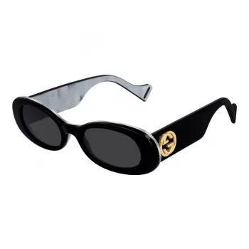 Gucci GG0517S-001 Naiste ruudukujulised atsetaatpäikeseprillid Must/Hall 52mm