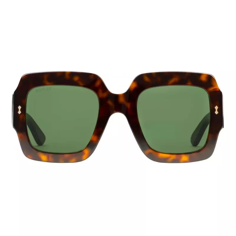 Gucci GG1111S-002 Naiste Päikeseprillid Must Hall Ruudukujuline Atsetaat 54mm