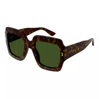 Gucci GG1111S-002 Naiste Päikeseprillid Must Hall Ruudukujuline Atsetaat 54mm