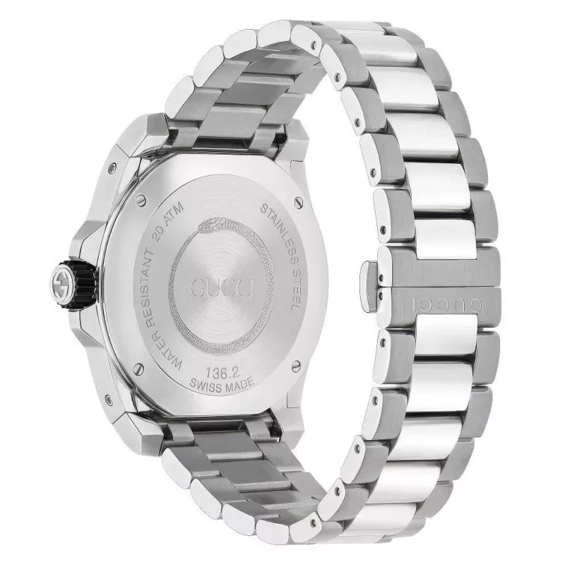 Gucci meeste käekell YA136218 45mm roostevabast terasest Šveitsi kvarts-sukeldumiskell