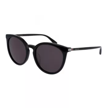 GUCCI naiste GG0064SK-001 ristkülikukujulised päikeseprillid - must atsetaatraam, hallid nailonläätsed, 55/20/135 mm