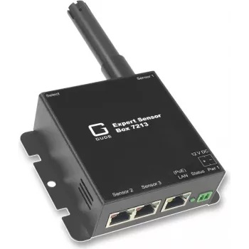 Güde Expert Sensor Box 7213-3 - Võrgupõhine keskkonnaseire seade temperatuuri, niiskuse, 2 anduripordi, 2 digitaalse sisendi ja releeväljundiga