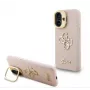 Guess Apple iPhone 16 Pro Max PU teraline 4G logo alus kaamera raamiga ümbris roosa