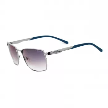 GUESS GF00018-6008C meeste ristkülikukujulised päikeseprillid - must raam, hallid toonitud läätsed, UV400