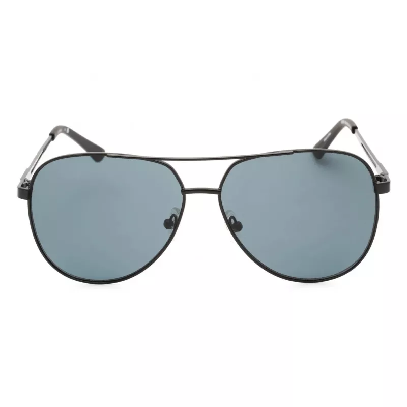 GUESS GF0231-02A Meeste ristkülikukujulised päikeseprillid - must raam, hallid läätsed 58mm