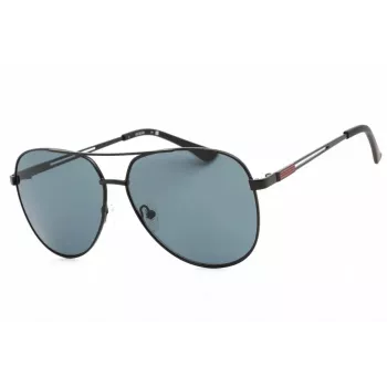 GUESS GF0231-02A Meeste ristkülikukujulised päikeseprillid - must raam, hallid läätsed 58mm