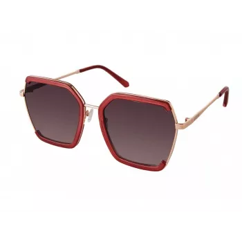 GUESS GF0418-5869T Naiste Kassiprilli Päikeseprillid - Läikiv Must Raam, Suitsu Gradient Lääts, 58mm