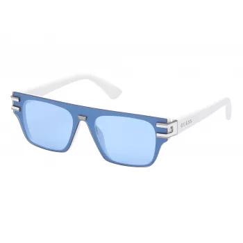 GUESS Men's Pilot Sunglasses GO00061-0021V Shiny Black Smoke Mirror