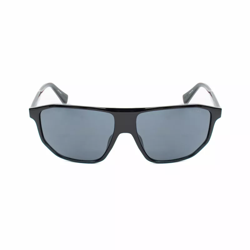 Guess meeste päikeseprillid GF00010-6101A - Läikiv must atsetaatraam, suitsused läätsed, UV400 kaitse