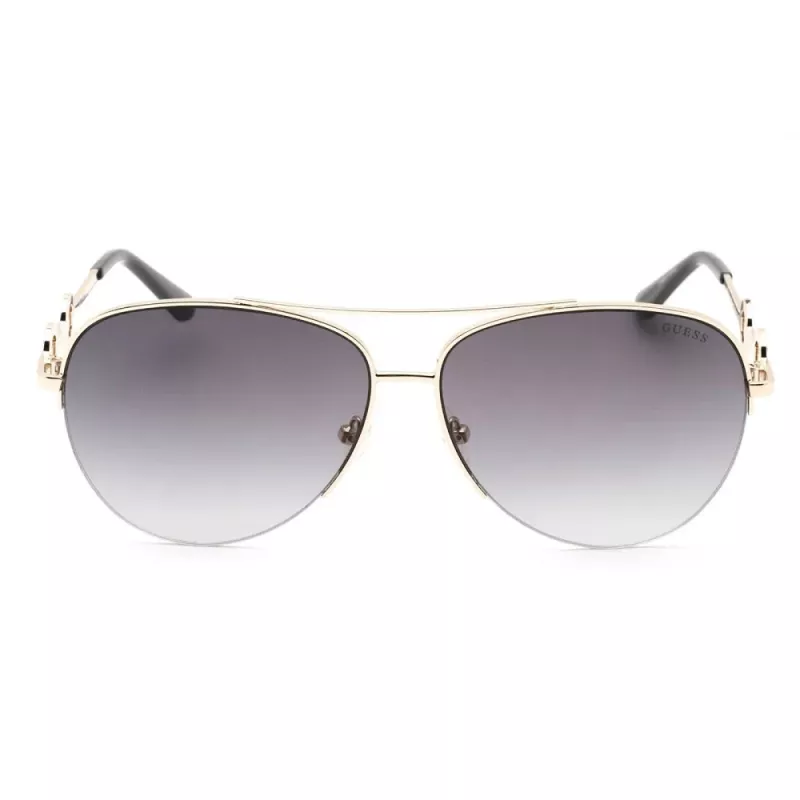 GUESS Women's Butterfly Cat Eye Sunglasses GF6171-32B Shiny Black Smoke Gradient 60 mm