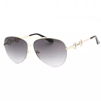 GUESS Women's Butterfly Cat Eye Sunglasses GF6171-32B Shiny Black Smoke Gradient 60 mm