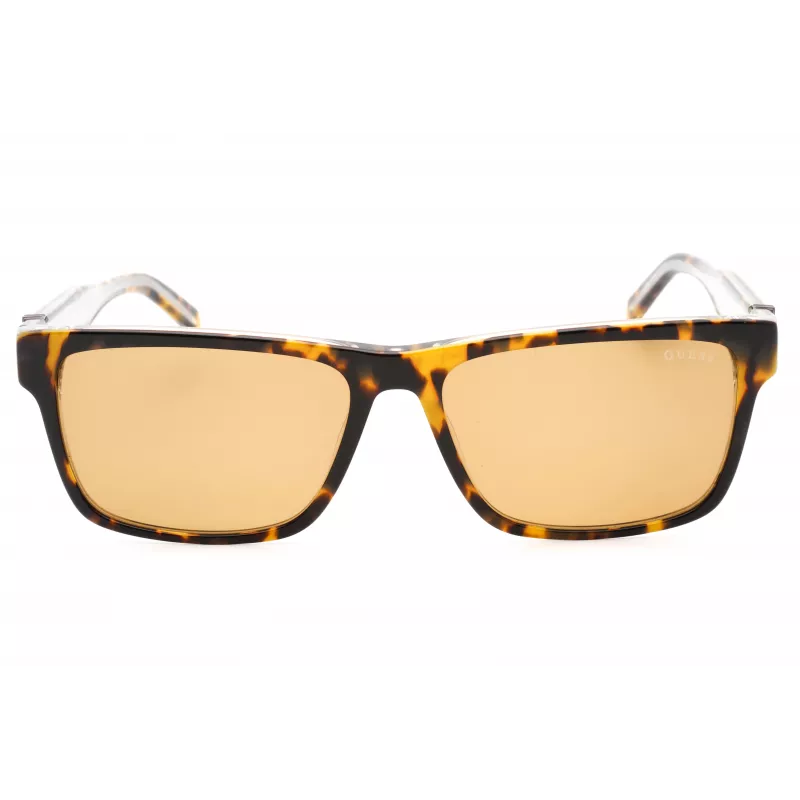 GUESS Naiste ristkülikukujulised atsetaatpäikeseprillid GU00074-53E Havana Brown Gradient 55mm