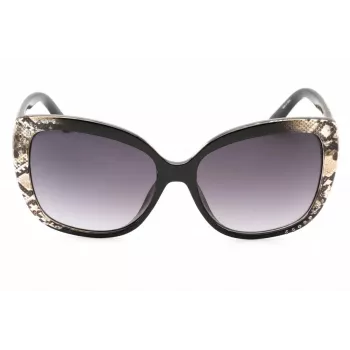 GUESS Women's Sunglasses GF0383-05B Butterfly Cat-Eye Black Gradient Smoke 57mm