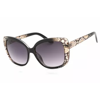 GUESS Women's Sunglasses GF0383-05B Butterfly Cat-Eye Black Gradient Smoke 57mm