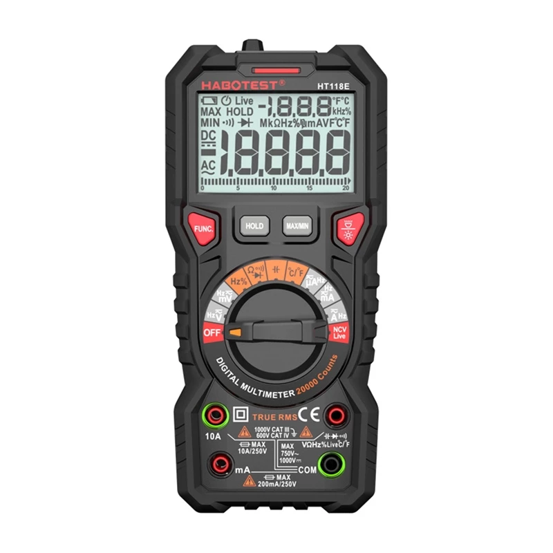 Habotest HT118E Universaalne digitaalne multimeeter True RMS NCV