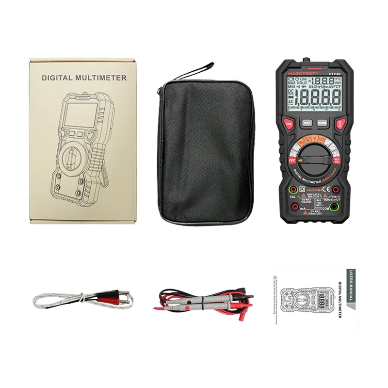 Habotest HT118E Universaalne digitaalne multimeeter True RMS NCV