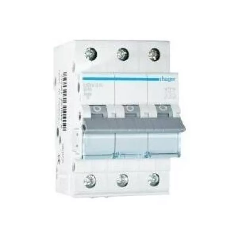 Hager MBN316 3-pooluseline 16A B-kõverusega 6kA miniatuurne kaitselüliti, 3 mooduli laius