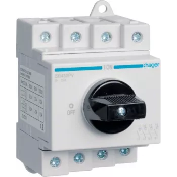Hager SB432PV modulaarne PV isolatsioonilüliti, 4 pooluseline, 32A, 1000VDC