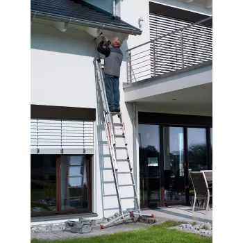 Hailo S100 ProfiLOT Kombineeritud Redel, Alumiinium, 2x6+1x5 Pulka, 3-osaline, Max Koormus 150 kg