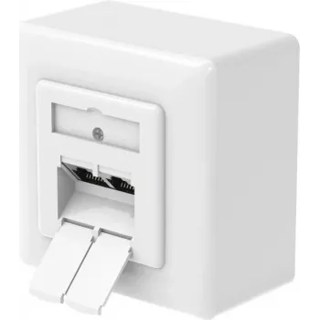 Hama CAT-6a võrgu pesa, 2-porti RJ45, 10 Gbit/s, varjestatud, pealispinna/varjatud paigaldus, valge 00200774
