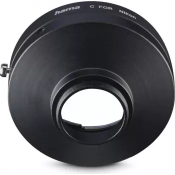 Hama objektiiviadapter Nikon F-mount objektiividele C-mount kaameratele, metall, must (00030771)