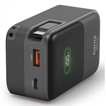 Hama Power Pack Roll Up 10000mAh USB-C PD 20W kiirlaadimisega akupank must 00201784