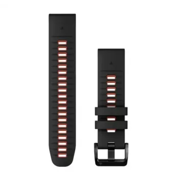 HAMA Silicone QuickFit 22mm kellarihm Garminile – Must/Punane (010-13280-06)
