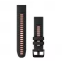 HAMA Silicone QuickFit 22mm kellarihm Garminile – Must/Punane (010-13280-06)