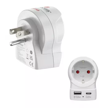 Hama reisiadapter EU-US 1x USB-A USB-C P - kaabel - digitaal/andmed